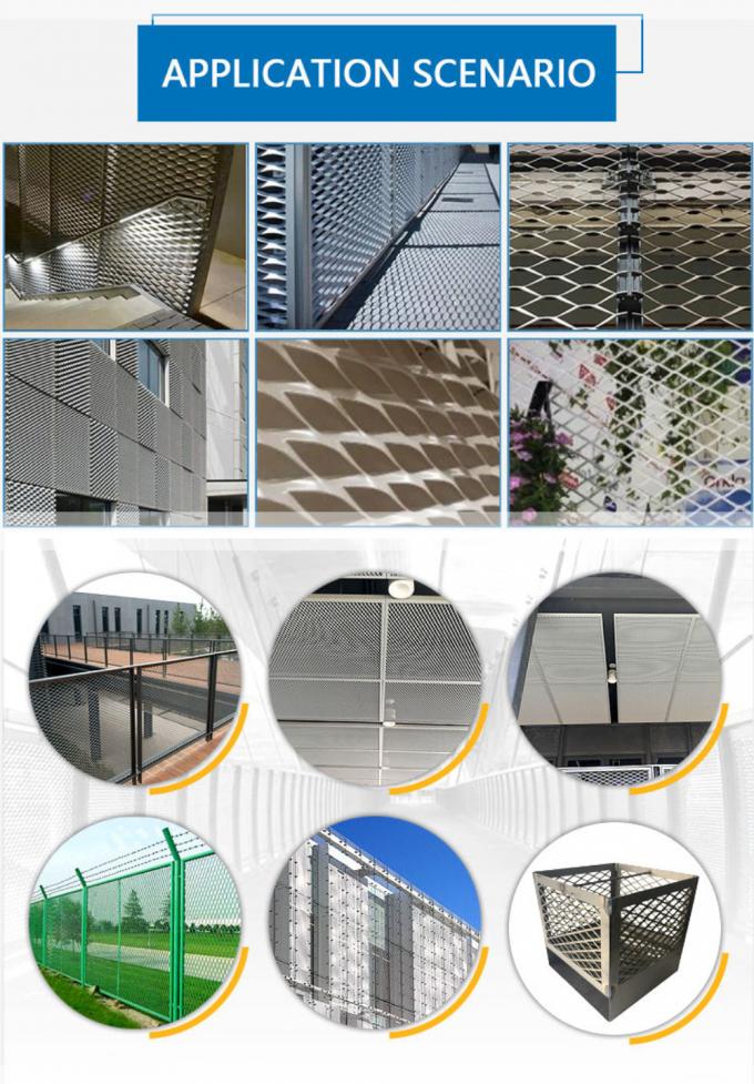 Metal expandido 5mm de aço inoxidável Mesh Rolls Diamond Hole 1